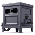 Garden Hose Reel Hideaway, Heavy Duty Metal Hose Reel Box Holds 125FT x 5/8" Hose, Steel Hose Storage Box with Manual Crank, Hose Guide and Leak-Proof Aluminum Connections, Stable 4-Leg Base