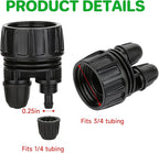 Drip Irrigation Hose Connectors,1/4 Inch Drip Irrigation Tubing x 3/4 FHT Swivel Lock Barbed Dual Hose Adapter, Convert 3/4" Garden Hose to 1/4" Drip Irrigation Parts-5 Pack