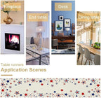 4th of July Table Runner, American Stars Patriotic Independence Day Table Runner for Indoor Outdoor Party Home Kitchen Dining Table Decor, Blue Red, 13x36inch