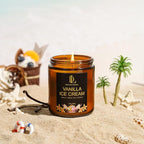 Vanilla Ice Cream Candles, 7oz Vanilla Ice Cream Scented Candle, Natural Soy Candles for Home Scented, Long Lasting with 50 Hour Burn Time, Gifts for Men Women