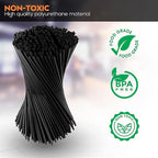 Black Mini Drink Stirrers - 5 Inch Plastic Coffee & Cocktail Stirrer Straws (500 Straws)