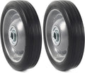 AR-PRO (2-Pack) 5" x 1.2" Flat Free Solid Rubber Wheel Assemblies - Replacement Hand Truck Wheels with Ball Bearings and 1/2" Bore Hole Diameter - Heavy-Duty Solid Rubber Tire 88 lbs Load Capacity