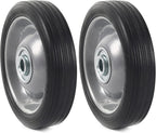 AR-PRO (2-Pack) 5" x 1.2" Flat Free Solid Rubber Wheel Assemblies - Replacement Hand Truck Wheels with Ball Bearings and 1/2" Bore Hole Diameter - Heavy-Duty Solid Rubber Tire 88 lbs Load Capacity