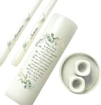 Unity Candles for Wedding, Modern Unity Set, Custom and Personalized Taper Candles with Bible Quote, Unscented White Premium Wax, Religious and Wedding Ceremony, Special Events (Custom Names)