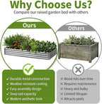 2Packs 6X2X1 FT Galvanized Raised Garden Beds Outdoor, Planter Raised Beds for Gardening, Vegetables, Flowers, Large Metal Garden Box, Deep Plant Flower pots Outdoor