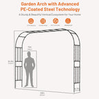 Garden Arch, 126''x94.5'' Arbor Trellis, Trellis for Climbing Plants Outdoor, Garden Arch Arbor for Flower, Climbing Vine Vegetable, Fruit and Lawn(Black)