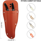 Housolution Garden Pruner Sheath, Pruner Tool Holster, Premium PU Leather Holster Protective Case Cover Scabbard for Gardening Pruning Shears Scissor - Brown