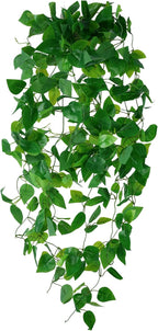 Fake Hanging Plants for Room Decor, Artificial Ivy vines Greenery Leaves Garlands for Home Aesthetic living Bedroom kitchen Office Wall patio Bookshelf, Indoor,Outdoor decorations(No Basket)