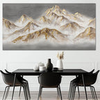 SDYA Brown and Grey Canvas Wall Decor Contemporary Artwork Gold Foil Painting 29"x58" Large Landscape Wall Art for Living Room Office Home Decorations