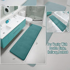 Yimobra Bathroom Runner Rugs 72"x24" Non Slip Washable Memory Foam Bath Mat, Super Soft Water Absorbent Hallway Carpet for Vanity Tub Shower, Teal