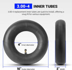 AR-PRO 2-Pack Heavy Duty 3.00-4 Inner Tube with TR87 Bent Valve Stem for ATV Wheelbarrows Tractors Mowers Hand Trucks E300 E325 Razor Scooter and More