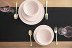 Solino Home Black Table Runner 90 Inches Long - Cotton Linen Hemstitch 14 x 90 Inch Table Runner for Dining, Fall, Autumn, Halloween, Thanksgiving, Holiday