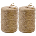 PerkDecor 2Pack 2mm Natural Jute Twine String 1600 Feet Long Twine String for Crafting Gardening Gift Wrapping Macrame DIY Home Decor (Brown-800Feet/Roll)