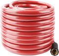 Solution4Patio Long Red Garden Hose 5/8 in. x 100 ft. -Kink Free, No Leaking, Male/Female Fittings -Heavy Duty Durable Flexible Lightweight Water Pipe -Brass Aluminum Ends for Household & Yard Use