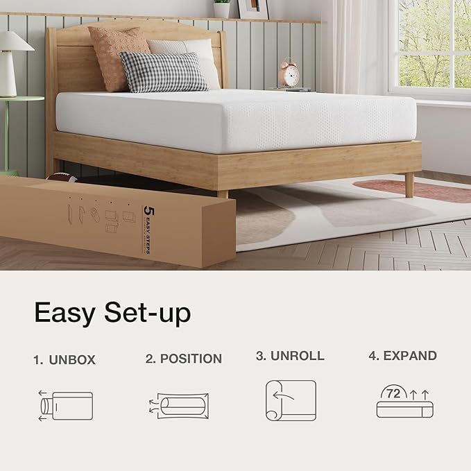 Novilla Full Size Mattress, 8 Inch Full Size Mattress in a Box, Gel Memory Foam Mattresses with Comfort Foam for Cooling Night Sleep, Pressure Relief, CertiPUR-US Certified