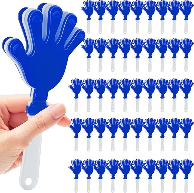 48 Pcs Hand Clappers Noisemakers 7.5 Inch Clappers Noisemakers Plastic Hand Clappers for Birthdays Game Football Sporting Events Cheers Supplies Dance Basketball Football Noisemakers(48)