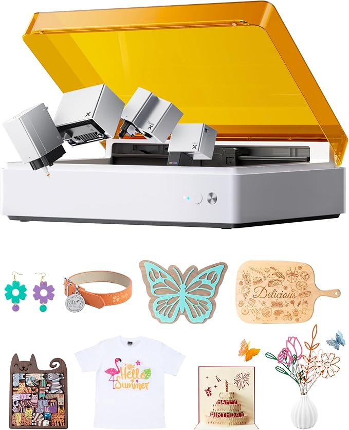 xTool M1 Ultra Laser Cutter and Engraver Machine, 4-in-1 Craft Machine with 10W Laser Engraver, Inkjet Printing, Blade Cutting, Pen Drawing, Easy to Use on 1000+ Materials - Basic Bundle