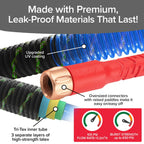 Pocket Hose Ballistic Double UV Edition 50 FT Expandable Garden Hose w/Pocket Pivot Swivel Connector, Anti-Burst Sleeve Reinforced w/Bulletproof Fiber, Lightweight, No-Kink, Compact, AS SEEN ON TV