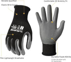 MANUSAGE Safety Work Gloves - Protective Glove for Men & Women - Ultrathin Hand Protection - For Construction, Gardening, Landscaping - Orange - Size XL - 6 Pairs