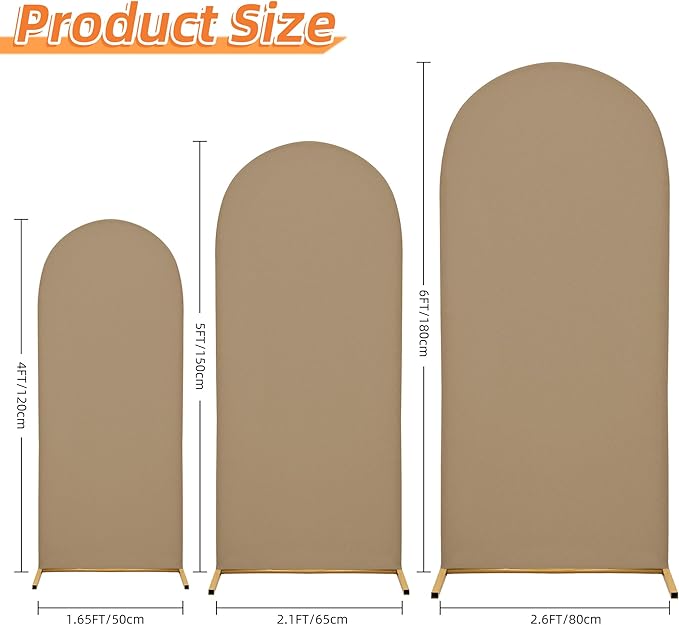 Wedding Arch Cover 4FT 5FT 6FT Arch Backdrop Cover Spandex Fitted Arch Cover for Round Top Chiara Backdrop Stand Covers for Wedding Birthday Party Baby Shower Banquet Ceremony Decoration