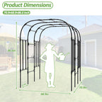 Trellume Garden Arch Trellis - 69" L*71" W*87" H, Rust-Proof Grape Trellis with Thickened Steel 20MM Pipe, Garden Arch Trellis for Climbing Plants Outdoor, Tunnel Trellis for Cucumber, Pumpkin, Melon