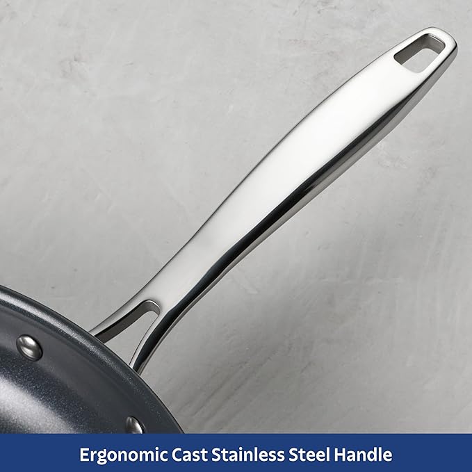 Tramontina Signature 10-Inch Tri-Ply Clad Stainless Steel Frying Pan with Ceramic Non Stick Interior, Induction-Ready Nonstick Skillet, Oven-Safe, Dishwasher-Safe