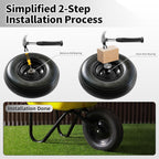 13 Inch Solid Tire Wheel - Replacement 4.00-6" Flat Free Heavy Duty Wheel with 5/8", 3/4" Bearings, 1.75" Center Hub - Fits Garden Cart, Wheelbarrow, Dolly, Hand Truck, Trailer, Utility Wagon, 2 Pcs