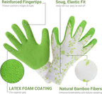 2 Pairs Garden Gloves for Women, Breathable Rubber Coated Gardening Gloves, Outdoor Indoor Work Glove Women for Yard Home Garden Tool Set(Medium Size, Purple+Green)
