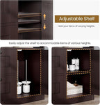 Bathroom Cabinet, Modern Bathroom Floor Storage Cabinet Organizer with 1 Door and 3 Drawers, Freestanding Cupboard for Kitchen/Living Room Use