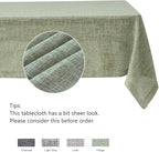 maxmill Flaxy Faux Linen Tablecloth with 2-Tone Slubby Texture Wrinkle Free Anti-Shrink Soft Table Cloth for Kitchen Dining Tabletop for Outdoor and Indoor Use Rectangle 60 x 84 Inch Sage