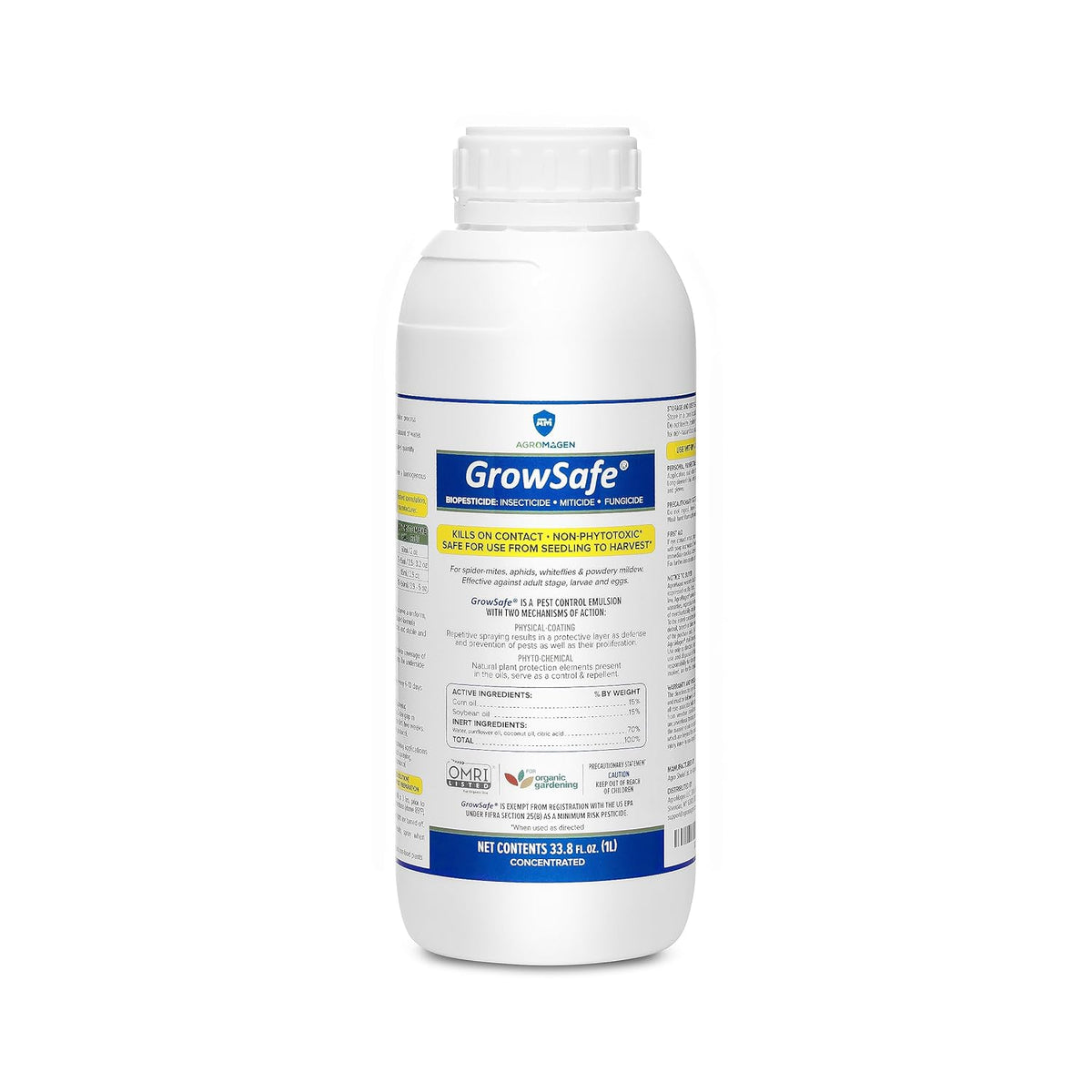 GrowSafe Bio-Pesticide, Organic and Natural Miticide, Fungicide and Insecticide (33.8 fl.oz)