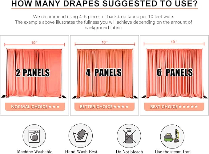 2 Panels Deep Green Backdrop Curtain, 10 x 7 Feet Background Curtains for Parties, Weddings, Baby Showers, Bachelorette Halloween, Christmas Birthday Party Photoshoot Backdrop Curtains Decorations