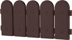 Evelyne Garden Border Plastic Edging: Wooden Fence Design - 8pcs Brown Yard Landscaping Fence Liner Lawn Edge Barrier - 10ft Kit of Decorative Lawn Panels Elements -Landscaping Edging-GMT-10374-A08