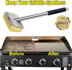 Grill Brush Bristle Free,BBQ Replaceable Scraper Cleaning Head,Safe Grill Accessories for Cast Iron Grates/Porcelain/Weber Gas/Charcoal Grill,Grill Brush for Outdoor Grill-Yellow
