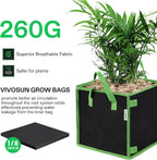 VIVOSUN 5 Pack 7 Gallon Square Grow Bags, Thick Nonwoven Cubic Fabric Pots with Handles for Indoor and Outdoor Gardening