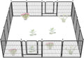 FXW Garden Fence Outdoor for The Yard – 32in(H) x 36.4ft(L) Heavy Duty Metal Animal Barrier for Dog and Rabbit, Decorative Dog Fence, 16 Panels, Black