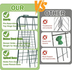 Heavy Duty 50"x17" Adjustable A-Frame Trellis for Climbing Plants – Rust-Proof Metal Garden Trellis with Dense Grid Design, Perfect for Raised Beds, Tomatoes, Cucumbers & Outdoor Vines (Green, 2 Pcs)