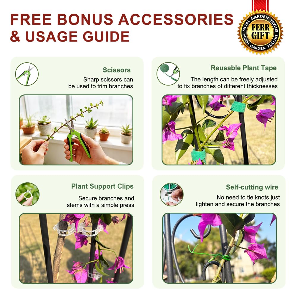 2 Pack 86.7" H x 19.7" W Metal Garden Trellis for Climbing Plants Outdoor, Black Lattice Panel, Sturdy Plant Support for Roses, Vines, Cucumbers & Vegetables