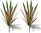 Homight Large Agave Sculpture Rustic Metal Agave Plant Outdoor Interior Decoration Outdoor Lawn Decoration Yard Wooden Posts Matching Garden Suitable for Patio