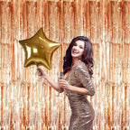 GOER 3.2 ft x 8.2 ft Metallic Tinsel Foil Fringe Curtains Party Photo Backdrop Party Streamers for Birthday,Graduation,New Year Eve Decorations Wedding Decor (Champagne Gold,1 Pack)