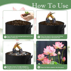 6Pcs Lily Plant Pots for Pond, Aquatic Pond Planter for Pond Durable Breathe Reusable Fabric Plant Bags for Aquatic Plants, Potato, Carrot, Onion, Flower (1 Gallon)
