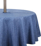 Outdoor Tablecloth Wrinkle-Free Stain Resistant Waterproof Polyester Fabric Table Cover with Zipper Umbrella Hole for Picnic/Party/Dinner/Patio Garden(60inch Round,Zippered,Denim Blue)