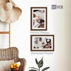 VCK 12x18 Poster Frame Set of 4 - Brown, Gallery-Quality Wood Picture Frames, 1.1-Inch Wide Border, Polished Plexiglass, Vertical or Horizontal Wall Display for Photo/Art/Prints, Brown