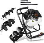 DC HOUSE Post Hole Digger, 52cc 1800W Gas Powered Earth Auger Earth Digger, Auger Post Hole Digger with Two Drill Bit 6" & 10" and Extension Rods, for Fence, Farmland and Garden, EPA Certified