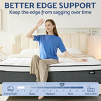 Twin Mattress, 14 Inch Twin Size Mattress in a Box, Hybrid Mattresses for Pressure Relief, Pocket Springs Mattresses, Firm