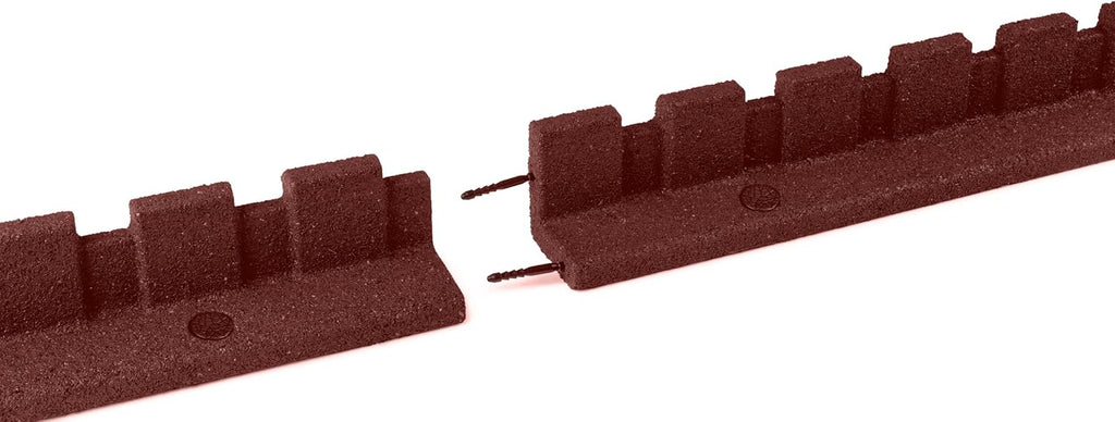 Playsafer L-Shaped Flexible Rubber Castle Edger for Lawns Landscaping and Playgrounds | Easy No Dig Installation (4 Pack, Red)