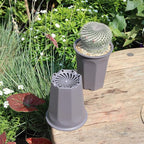 BangQiao 10 Pack 5.30 Inch Plastic Deep Nursery and Seedling Pots, Round Transplant Seed Starter Planter, Gray Color