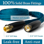 Garden Hose 25ft, Made of TPE(Not PVC), Ultra-Light & Flexible Water Hose with Solid Brass Fittings, Non-Shrinking, Easy to Storage, Drinking Water Safe Material, All-weather, SeaBlue