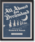 Poster Master All Aboard For Dreamland Poster - Retro Children's Lullaby Print - Story Book Art - Bunny Art - Rabbit Art - Aesthetic Art - Kid's Bedroom or Nursery Wall Decor, 18x24 Unframed Wall Art