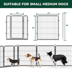 FXW Garden Fence Outdoor for The Yard – 32in(H) x 72.9ft(L) Heavy Duty Metal Animal Barrier for Dog and Rabbit, Decorative Dog Fence, 32 Panels, Silver